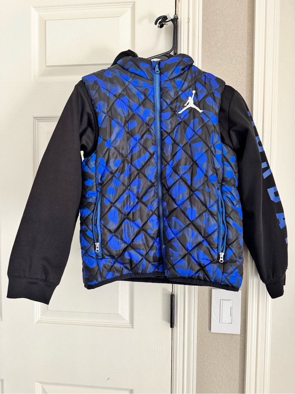 Jordan Black Quilted Kids' Hoodie Jacket